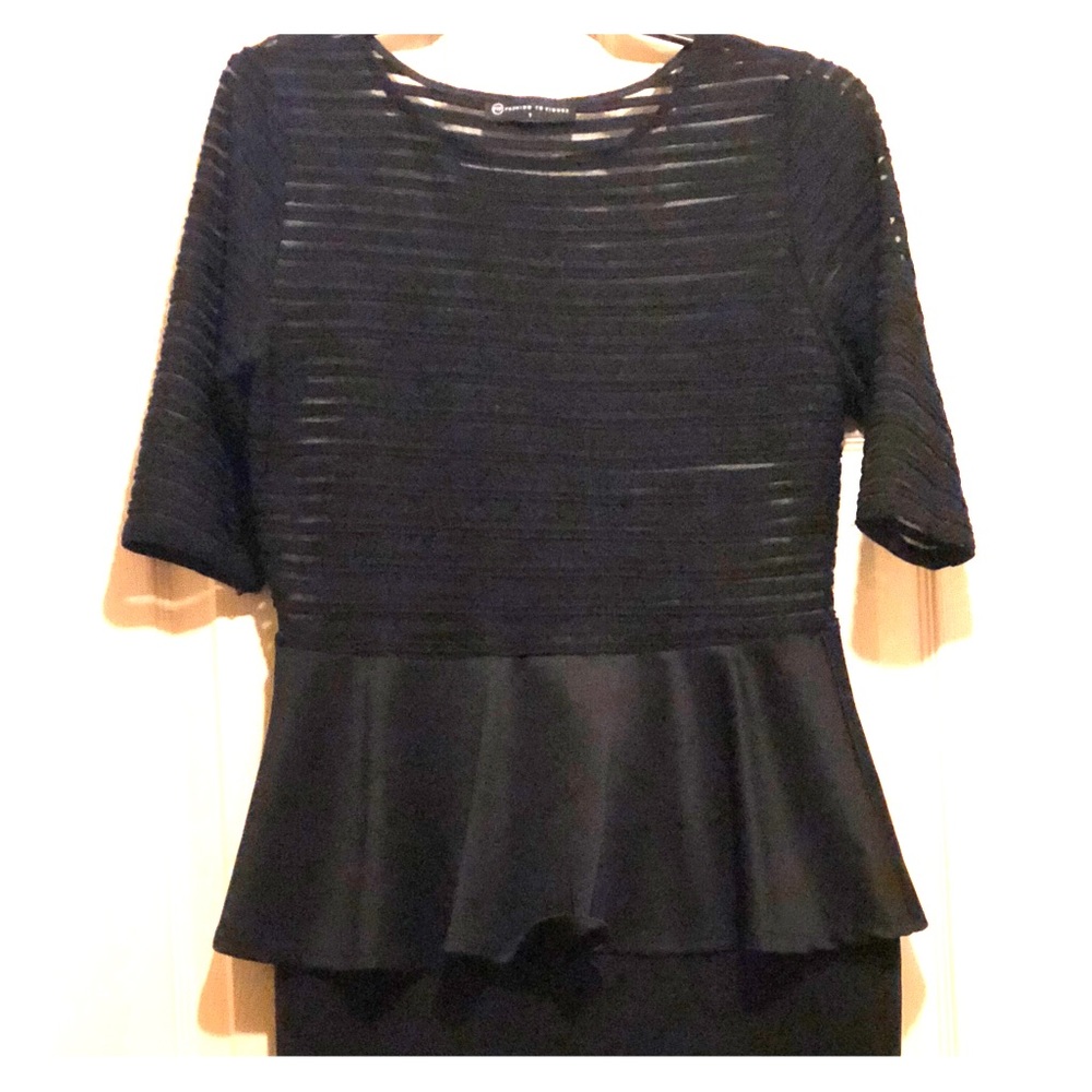 Fashion To Figure Jet Set Mesh Peplum Dress